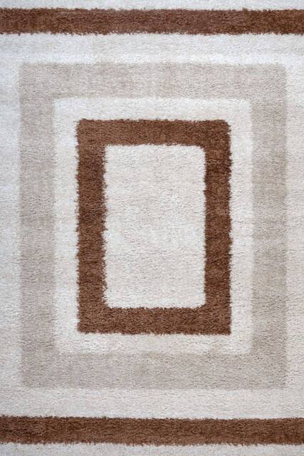 THE RUGS Moodi Border Design Shaggy Soft High Pile Living Room Rug & Runner in Terracotta - Size: 80 cm x 150 cm - image 1