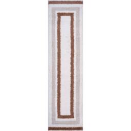 THE RUGS Moodi Border Design Shaggy Soft High Pile Living Room Rug & Runner in Terracotta - Size: 80 cm x 150 cm - thumbnail 9