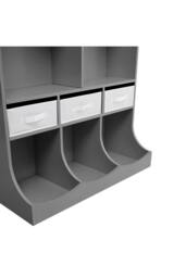 Kids'3-Tier Open Storage Cabinet for Toys & Books in Grey - thumbnail 9