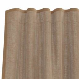 Berkfield Home Voile Curtains with Rod Pockets 2 pcs Light Brown - thumbnail 6