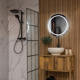 ValueLights Mirror IP44 Bathroom Round Demister Touch Control LED Strip 60cm Mirror Light in Silver - thumbnail 1