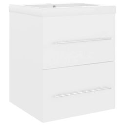 Berkfield Home Sink Cabinet with Built-in Basin White Engineered Wood - thumbnail 2