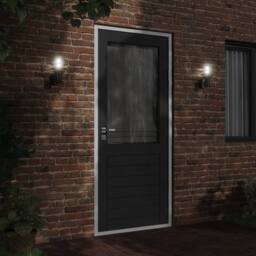 Berkfield Home Outdoor Wall Lights 2pcs Black Stainless Steel