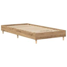 Berkfield Home Bed Frame No Mattress Artisan Oak 75x190 cm Small Single Wood in Brown - thumbnail 4