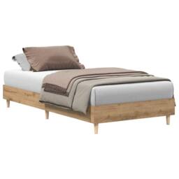 Berkfield Home Bed Frame No Mattress Artisan Oak 75x190 cm Small Single Wood in Brown - thumbnail 1