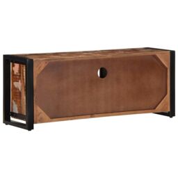 Berkfield Home TV Cabinet 100x30x40 cm Solid Wood Reclaimed in Brown - Size: 100 x 30 x 40 cm - thumbnail 4