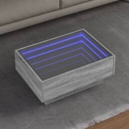 Berkfield Home Coffee Table with LED Grey Sonoma 70x50x30 cm Engineered Wood - Size: 70 x 50 x 30 cm - thumbnail 2