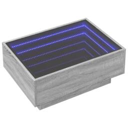 Berkfield Home Coffee Table with LED Grey Sonoma 70x50x30 cm Engineered Wood - Size: 70 x 50 x 30 cm - thumbnail 3