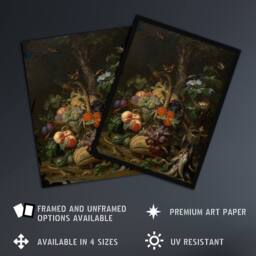 "Artery8 Still Life with Fruit Fish & a Nest Mignon Wall Art Poster Print - Size: W24"" x H32""" - thumbnail 2