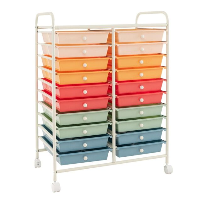 Costway 20 Drawers Storage Trolley Mobile Rolling Utility Cart Home Office Organizer - image 1