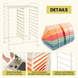 Costway 20 Drawers Storage Trolley Mobile Rolling Utility Cart Home Office Organizer - thumbnail 5