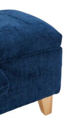 Living and Home Chenille Upholstered Storage Ottoman in Indigo - Size: Small - thumbnail 9