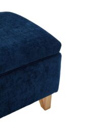 Living and Home Chenille Upholstered Storage Ottoman in Indigo - Size: Small - thumbnail 5