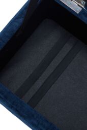 Living and Home Chenille Upholstered Storage Ottoman in Indigo - Size: Small - thumbnail 8