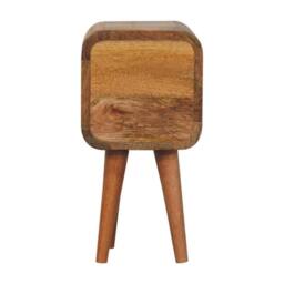 Direct Wicker Solid Wood Extra Mini Curved Oak-ish Bedside, 2 Drawers in Brown - Size: 1 Pack - thumbnail 8