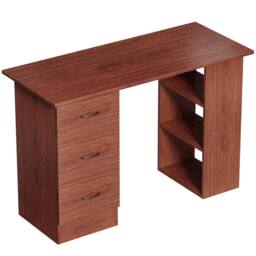 Wyld Haus Mimi 120cm Walnut Brown Home Office Desk with 3 Drawers & 3 Shelves - thumbnail 2