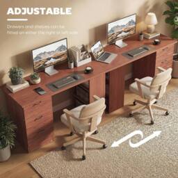 Wyld Haus Mimi 120cm Walnut Brown Home Office Desk with 3 Drawers & 3 Shelves - thumbnail 7