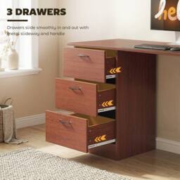 Wyld Haus Mimi 120cm Walnut Brown Home Office Desk with 3 Drawers & 3 Shelves - thumbnail 6