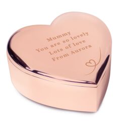 Personalised Memento Company Women's Personalised Rose Gold Heart Trinket Box