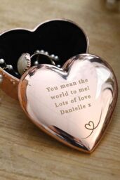 Personalised Memento Company Women's Personalised Rose Gold Heart Trinket Box - thumbnail 3