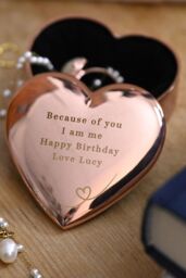 Personalised Memento Company Women's Personalised Rose Gold Heart Trinket Box - thumbnail 4
