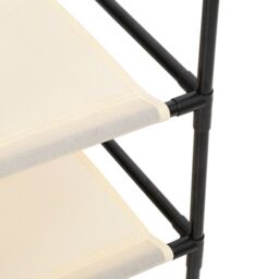 Berkfield Home Storage Cabinet with 4 Fabric Baskets Cream 63x30x71 cm Steel in Beige - Size: 63 x 30 x 71 cm - thumbnail 6