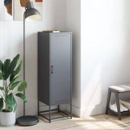 Berkfield Home Highboard Anthracite 36x39x123 cm Steel - Size: 36 x 39 x 123 cm - thumbnail 3