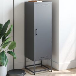 Berkfield Home Highboard Anthracite 36x39x123 cm Steel - Size: 36 x 39 x 123 cm - thumbnail 1