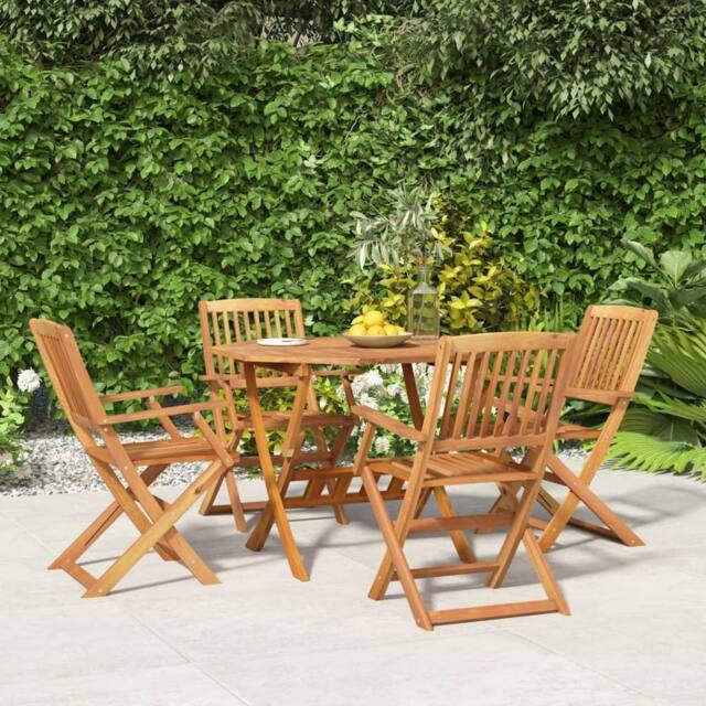 Berkfield Home 5 Piece Garden Dining Set Solid Wood Acacia in Brown - image 1