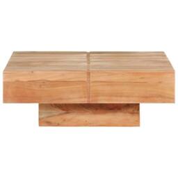 Berkfield Home Beautiful Coffee Table 80x80x28 cm Solid Acacia Wood in Brown - Size: 80 x 80 x 28 cm - thumbnail 3