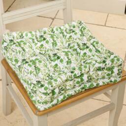 Dibor Set of 2 Green Leaf Print Indoor Chair Box Cushions L40 x W40cm in White - Size: 40 cm x 40 cm - thumbnail 2