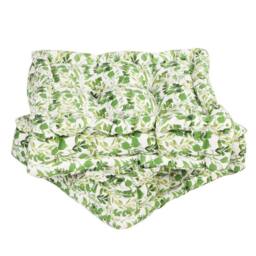 Dibor Set of 2 Green Leaf Print Indoor Chair Box Cushions L40 x W40cm in White - Size: 40 cm x 40 cm - thumbnail 1
