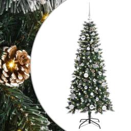 Berkfield Home Artificial Christmas Tree with 150 LEDs Green 66 x 66 x 150 cm - thumbnail 2
