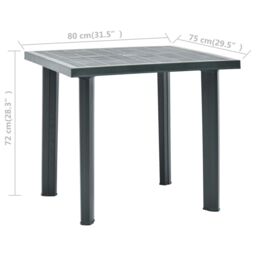 Berkfield Home Garden Table Green 80x75x72 cm Plastic - Size: 80 x 75 x 72 cm - thumbnail 5