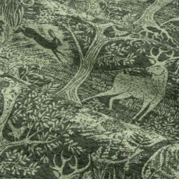 Furn Winter Woods Animal Chenille Eyelet Curtain Pair in Emerald - Size: 117 cm width x 137 cm drop - thumbnail 5