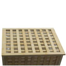 Havendro 120L Bamboo Laundry Basket with Lid in Beige - thumbnail 3