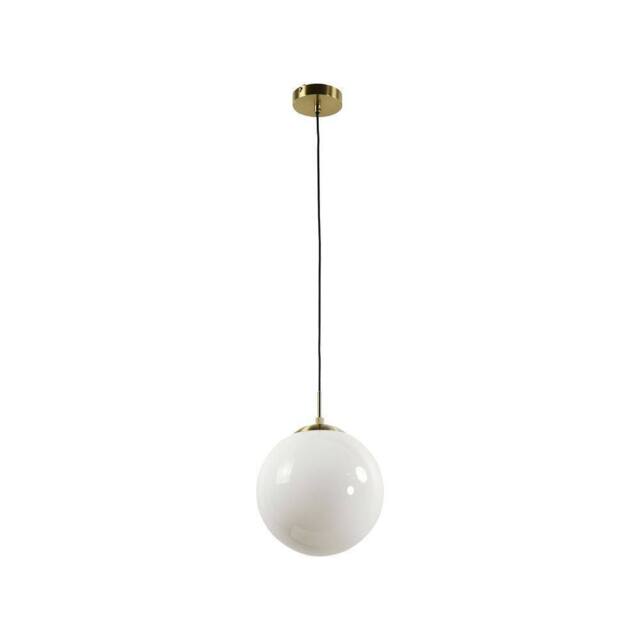 First Choice Lighting Grosvenor - Satin Brass Pendant Light with Glass Globe in Gold - image 1
