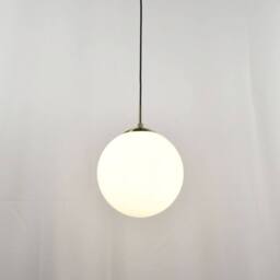 First Choice Lighting Grosvenor - Satin Brass Pendant Light with Glass Globe in Gold - thumbnail 3