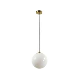 First Choice Lighting Grosvenor - Satin Brass Pendant Light with Glass Globe in Gold