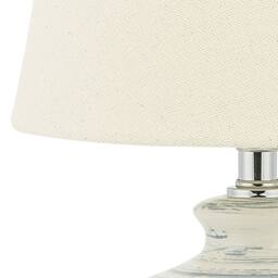 Wyld and Coco Beige and Blue Embossed Ceramic Table Lamp with Warm Fabric Shade - thumbnail 6
