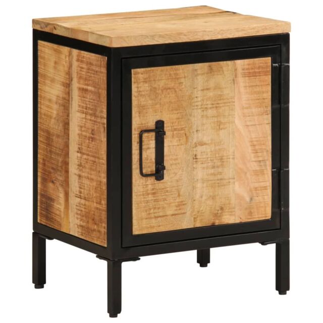 Berkfield Home Bed Cabinet 40x30x52.5 cm Solid Rough Wood Mango in Brown - image 1