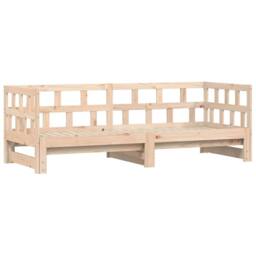 Berkfield Home Beautiful Daybed with Trundle 80x200 cm Solid Wood Pine in Light Tan - thumbnail 5
