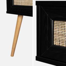 sweeek Woven rattan bedside table with drawer in Black - thumbnail 8