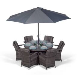 Thats Furniture Arizona Round 6 Seater Patio Dining Set with Ice Bucket Drinks Cooler in Grey - thumbnail 4