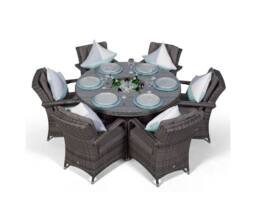 Thats Furniture Arizona Round 6 Seater Patio Dining Set with Ice Bucket Drinks Cooler in Grey - thumbnail 2
