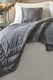 Soiree 'Melanie' Luxe Velvet Filled Cushion in Dark Grey - Size: 43 cm x 43 cm - thumbnail 2