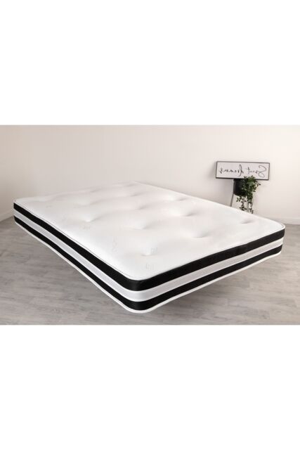 Starlight Beds 3D Quilted Tuft Mattress 20cm Deep Soft Comfort & Airflow Border in White - Size: EU Double - image 1
