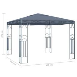 Berkfield Home Gazebo 300x300 cm Anthracite in Dark Grey - thumbnail 4