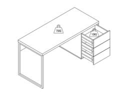 Vente-unique Desk With 3 Drawers - Lacquered MDF & Metal - White & Gold - thumbnail 9