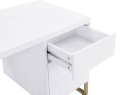 Vente-unique Desk With 3 Drawers - Lacquered MDF & Metal - White & Gold - thumbnail 7